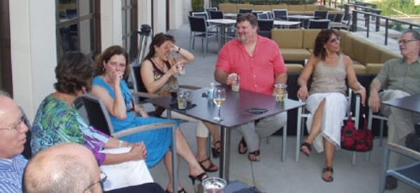 More party guests, including Alice Raver and Tim Fudge, enjoy the view. Photo